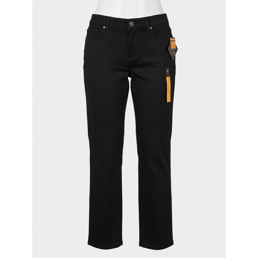 Gloria Vanderbilt MONA BLACK Cotton Twill  Stretch Pants Size 16S